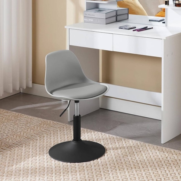 Rootz Barstol - Drejelig skammel - Justerbar højde - Blødt PU-materiale - Stabil stålramme - 41cm x 61-73cm x 39cm