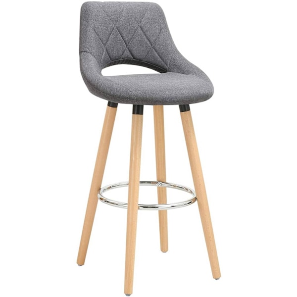 Rootz Scandinavian Bar Pall - Träpall - Linne Sits - Ergonomisk design - 91cm x 43cm x 43cm