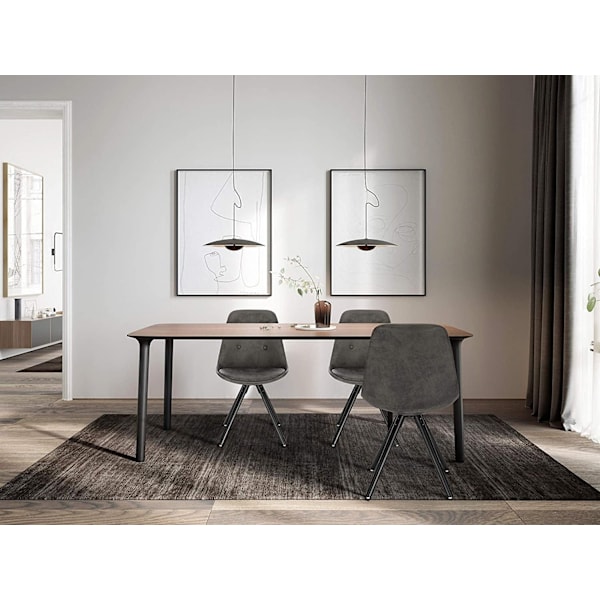 Rootz matstol med ben i massivt trä - Klädd stol - Bekväm sits - Ergonomiskt ryggstöd - Golvskydd - 39D x 43W x 83H cm