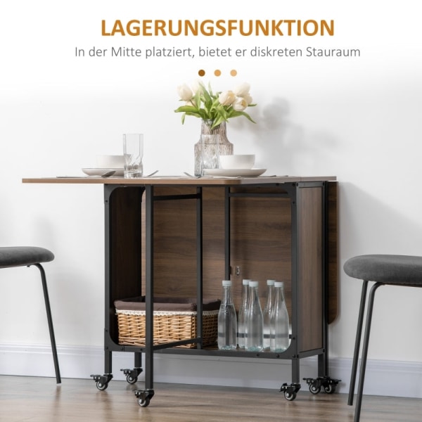 Rootz Mobilt hopfällbart bord - Platssparande matbord - Mångsidigt hopfällbart bord - Snygg design - 130cm x 80cm x 74cm - Spånskiva & metall