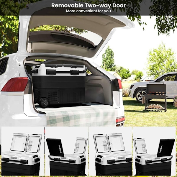 Rootz 2 Zone Compressor Cool Box - Sähköautojääkaappi - Kannettava Camping Pakastin - Akun suojaus - 30L/40L/50L - 12V/24V - APP-ohjattu - 20°C Jäähdy