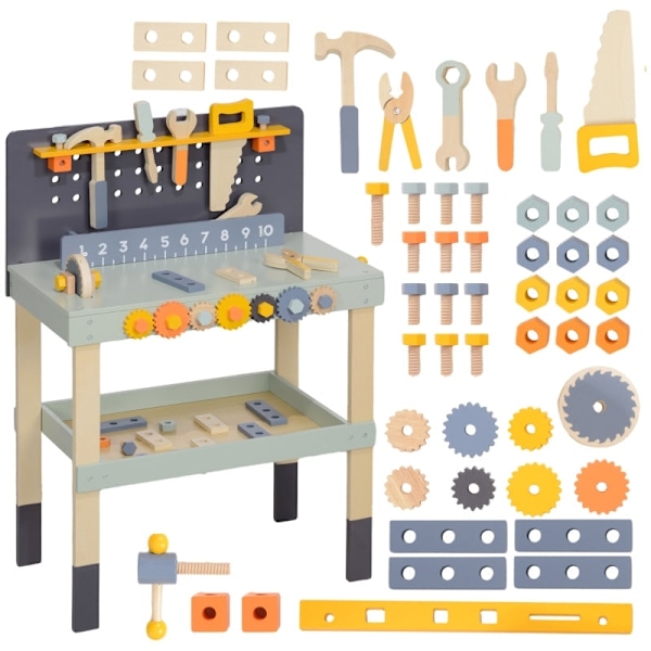 Rootz Workbench Lekset för barn - Verktygsbänk för barn - Rollspelset - Ökar finmotoriken - 58 cm x 31 cm x 77,5 cm
