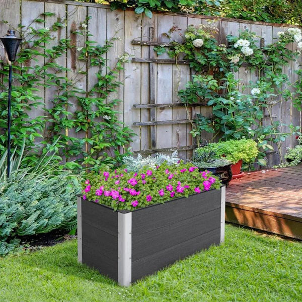 Rootz Planteringslåda - Blomkruka - Blomlåda - WPC/Aluminium - 100 x 50 x 50 cm