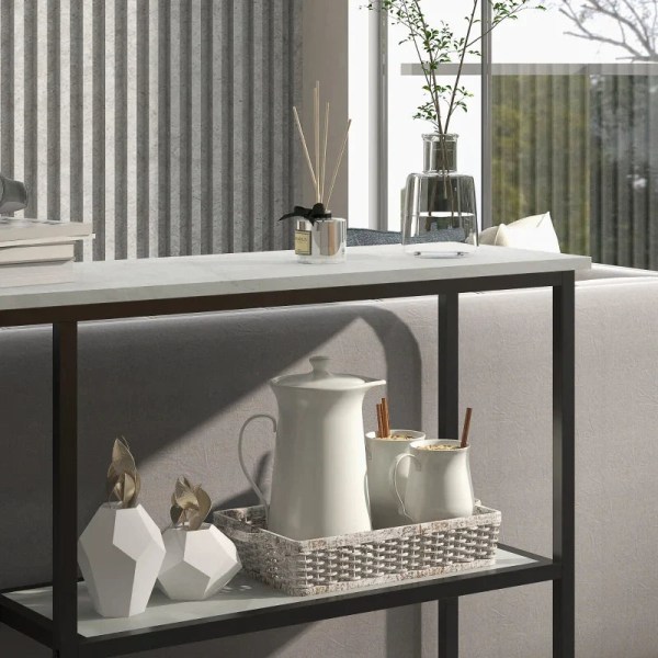 Rootz konsolbord - Industrielt design - Elegant imiteret marmor