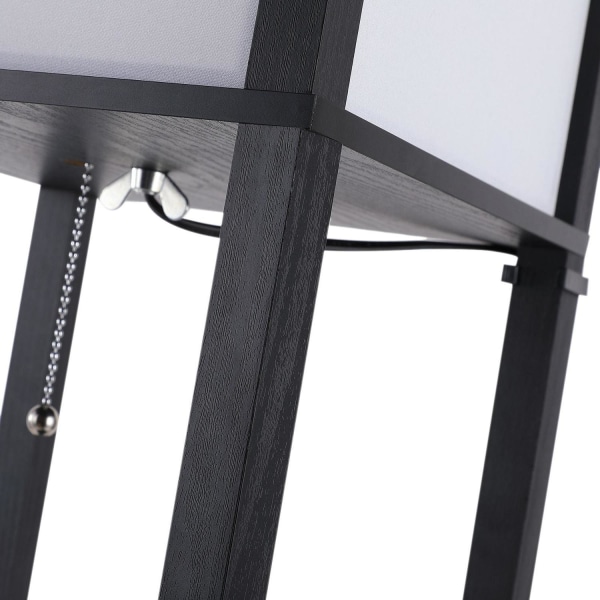 Rootz gulvlampe - sort - konstrueret træ, stof - 10,23 cm x 10,23 cm x 62,99 cm