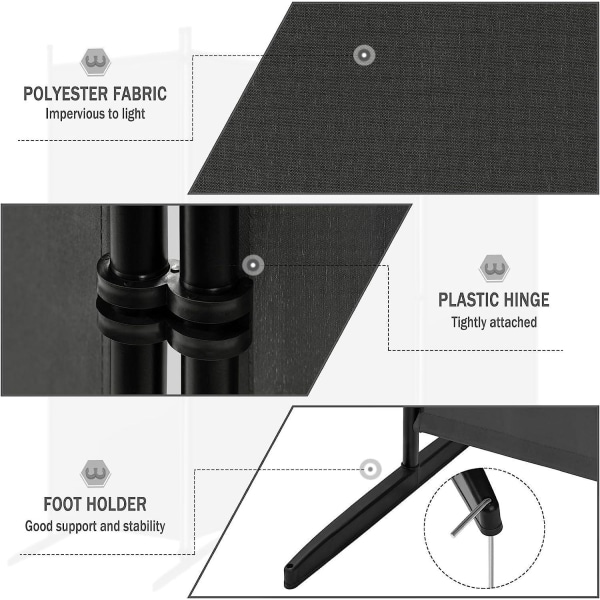 Rootz Premium foldbar privatskærm - Rumdeler - Udendørs skillevæg - Holdbar polyester - Alsidig og bærbar - Nem installation - 223 cm x 172 cm