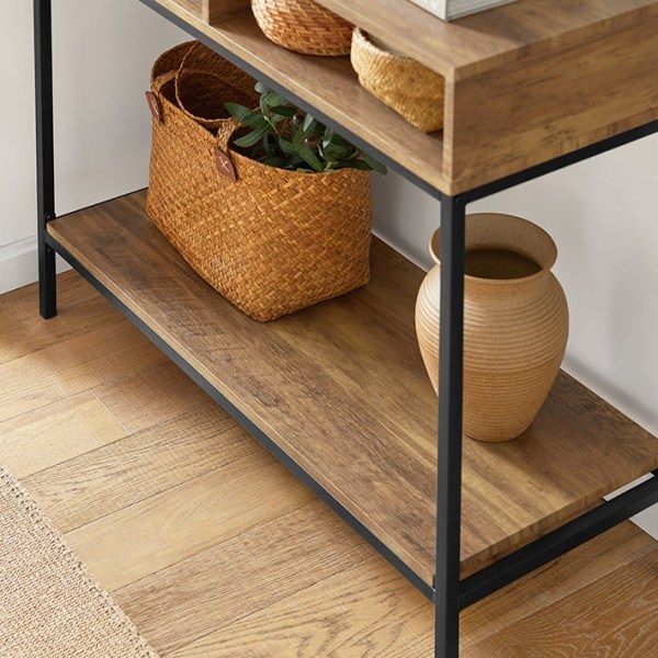 Rootz Modern Console Bord - Soffbord - Hallbord - MDF och metallkonstruktion - Rymlig förvaring - Mångsidig användning - 100cm x 80cm x 40cm