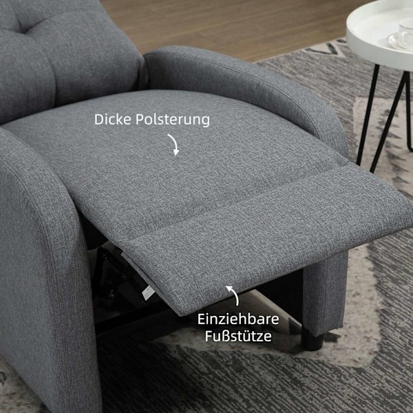 Rootz Relaksation Napr Chair - Rucliner - Lounger - Pocket Spring Core - tukee jopa 150 kg - 67 x 87 x 98 cm - harmaa