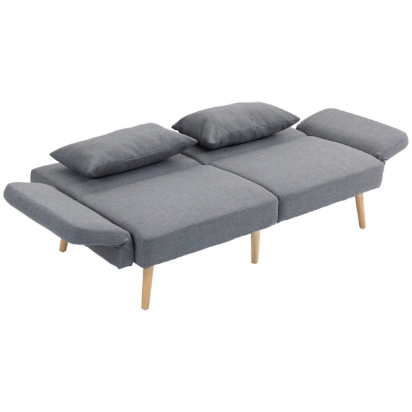 Bäddsoffa Rootz Linne-Look - Justerbara armstöd - Cabriolet soffa - Gummiträben - 170 cm x 83 cm x 80 cm