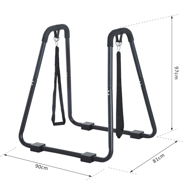 Rootz Dip Station ja Sling Trainer - Musta - Teräs - 35,43 cm x 31,88 cm x 36,41 cm