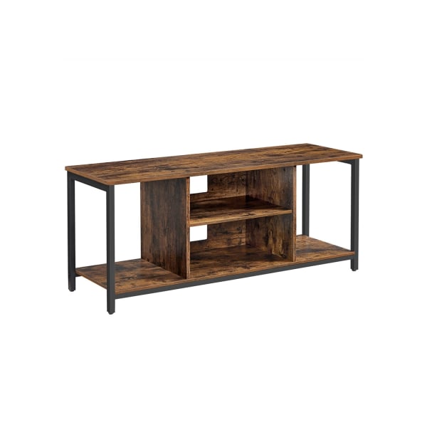 Rootz Vintage Brun-Sort TV-hylde - Underholdningsstativ - Mediekonsol - Spånplade og stål - 120 cm x 40 cm x 50 cm - Maks. belastning 40 kg - Nem mont
