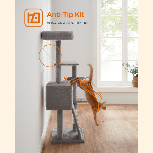Rootz Cat Tree - Skrapstolpe med grotta - Kattträd med plattform