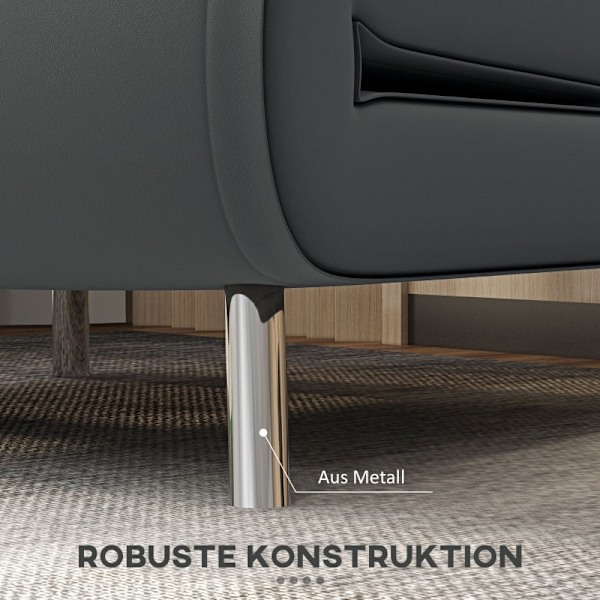 Rootz Convertible Recliner Bed - Lounge Chair - Enkelsäng - Andas sammetsöverdrag - Justerbart ryggstöd - Mörkgrå - 77L x 88W x 83H cm