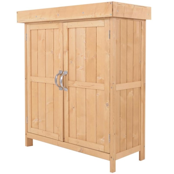 Rootz Trädgårdsförvaring - Verktygsskåp - Verktygsskjul - 2 fack - Granträ - Naturlig - 74 x 43 x 88 cm