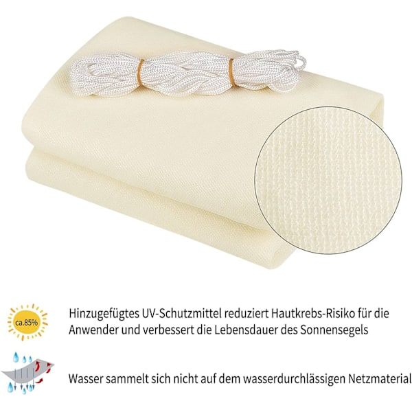 Rootz HDPE aurinkopurjekatos - Varjostuspurje - Yksityisyysnäyttö - UV-suoja - Kestävä ja repeytymätön - Helppo asennus - 5m x 5m