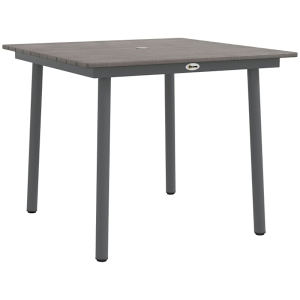 Rootz Havebord - Udendørs spisebord - Loungebord - Vejrbestandig - Moderne Design - 90cm x 90cm x 75cm - Mørkegrå