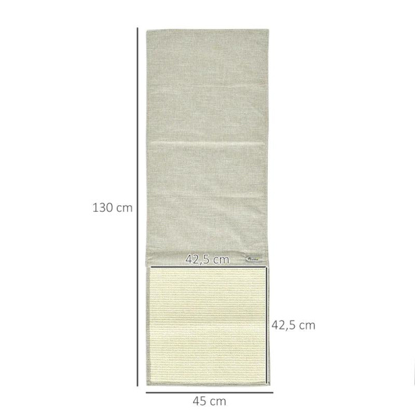 Rootz Ridsemåtte - Ridsebeskyttelse Sofa Sisal Ridsetæppe Til Kat - Lænestolssofa - Katte Ridsemåtte - Beige + Grå - 130 x 45 x 0,3 cm