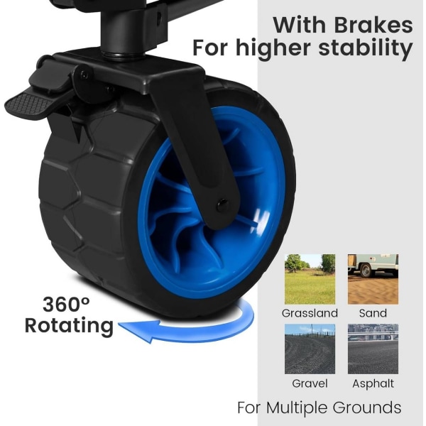 Rootz Ultimate Foldable Handcart - Utility Wagon - Hopfällbar vagn - Hög lastkapacitet - Terränghjul - Hållbar design - 106cm x 105cm x 54cm Utfälld;