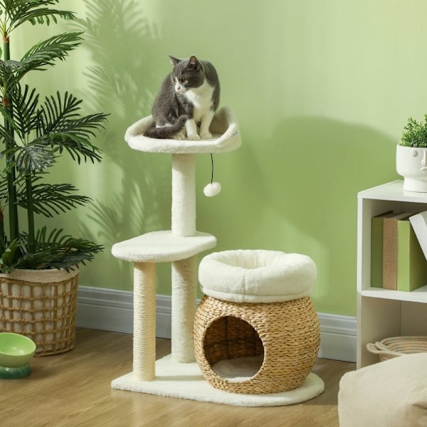 Rootz Cat Scratching Post - Cat Climbing Tree - Cat Activity Center - Skyddar möbler - 60L x 40W x 79H cm
