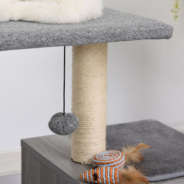 Rootz skrapstolpe kattträd - grå - spånskiva, sisal, plysch - 23,22 cm x 15,35 cm x 24,4 cm