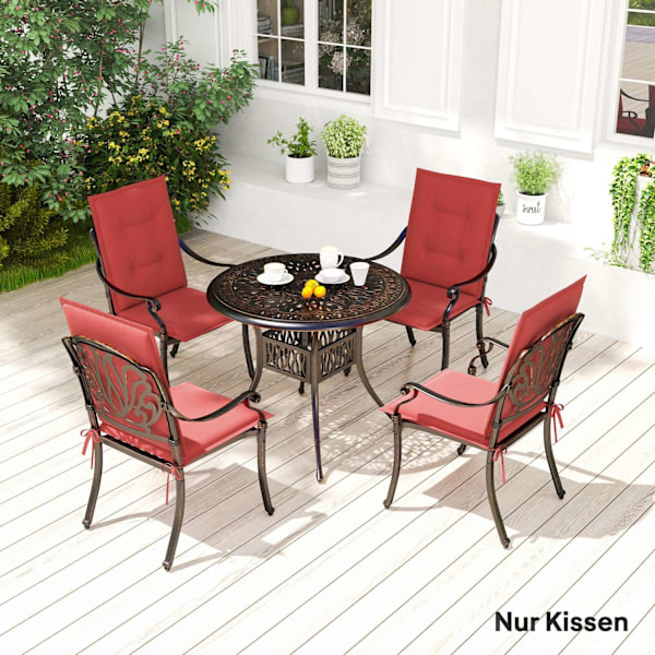 Rootz 4 stykker sædepude - stolpude - Udendørs pude - UV -resistent - 108 cm x 50 cm x 5 cm