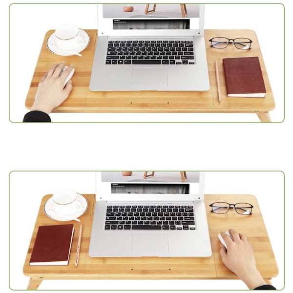 Rootz Laptop Bord Bambus - Rootz - Højdejusterbar Og Sammenfoldelig - Laptop Stand