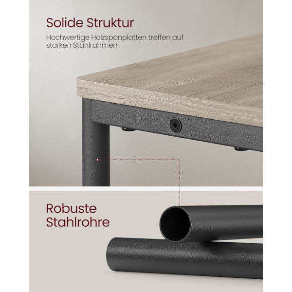 Rootz sengebord med stikkontakt - Natbord - Endebord - Spånplade og stål - Greige-farvet blæk Sort - 18 cm x 45 cm x 58 cm - 4,4 kg - 100 kg Belastnin