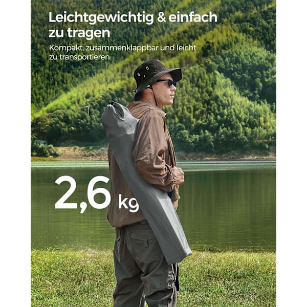 Rootz 2 Pack Slate Grey Camping tuolit - Teräsrunko - Oxford Cloth - Kannettavat taitettavat tuolit - Kevyt - Kompakti - Mukava - 54 cm x 86 cm x 97 c