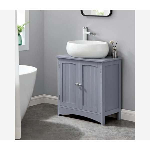 Rootz Diskbänk Underskåp - Badrumsskåp - Förvaring med 2 dörrar - Mystical Grey - MDF-material - 30 cm x 60 cm x 60 cm - Väggmonterbar