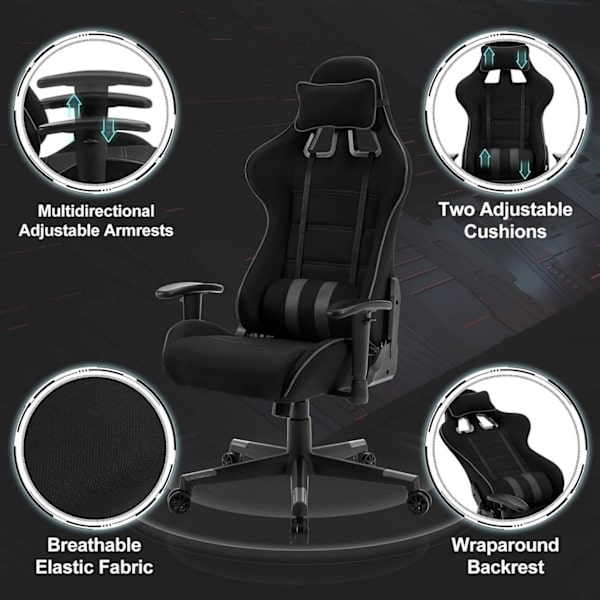 Rootz Ultimate Gaming Chair - Ergonomisk kontorsstol - Andningsbar skrivbordsstol - Meshtyg - Förbättrat hållningsstöd - Justerbar design - Hållbar ko