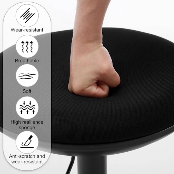 Rootz Swivel Bar Pall Set - Bänkpall - Kökspall - Andas elastiskt tyg - Höjdjusterbar - 41cm x (64-85)cm x 41cm