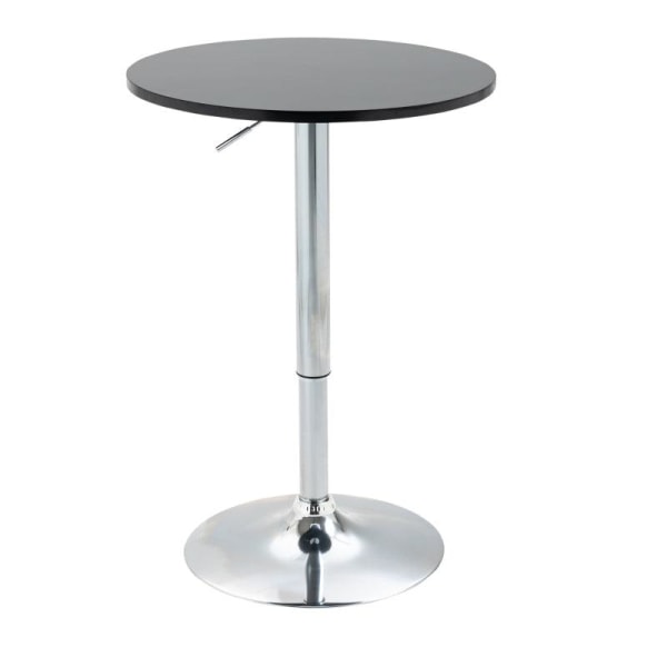Rootz Barbord - Modernt runt matbord - 360° vridbart bord - Bistrobord - Höjdjusterbart - Stål - Svart - Ø61 x 70-90 cm