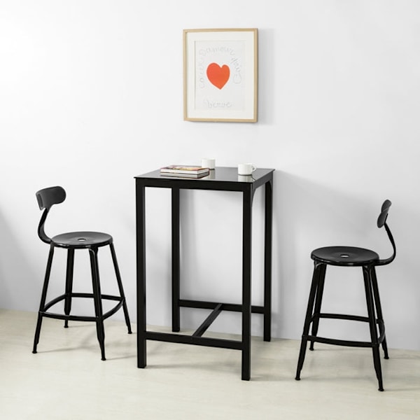 Rootz Modern Bar Bord - Køkkenbord - Havebord - Elegant glasplade - Robust metalstel - Alsidig brug - 60cm x 100cm x 60cm