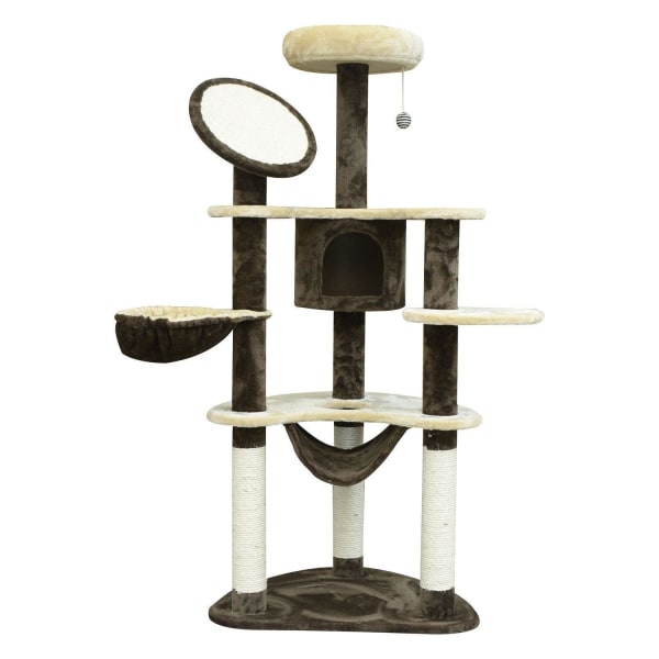 Rootz Cat Tree Sisal-pelare - Brun - Spånskiva, tyg, fiber - 25,59 cm x 19,69 cm x 60,24 cm