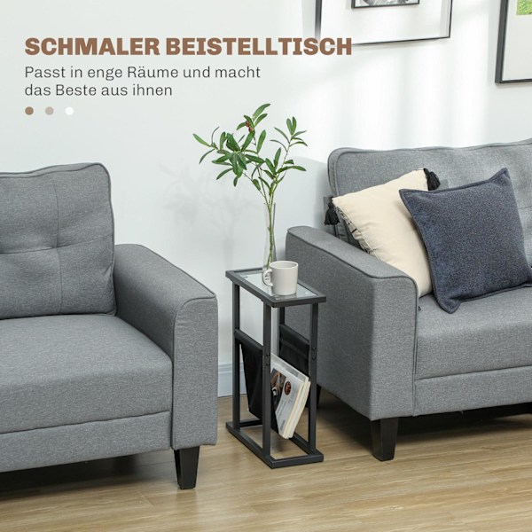ROTZ METAL SIDA TABLE - SLIM TABLE - MRINT SPACE TABLE - GASS TOPP, TABGE PAG, STABILITET - 40 cm x 18 cm x 55,5 cm