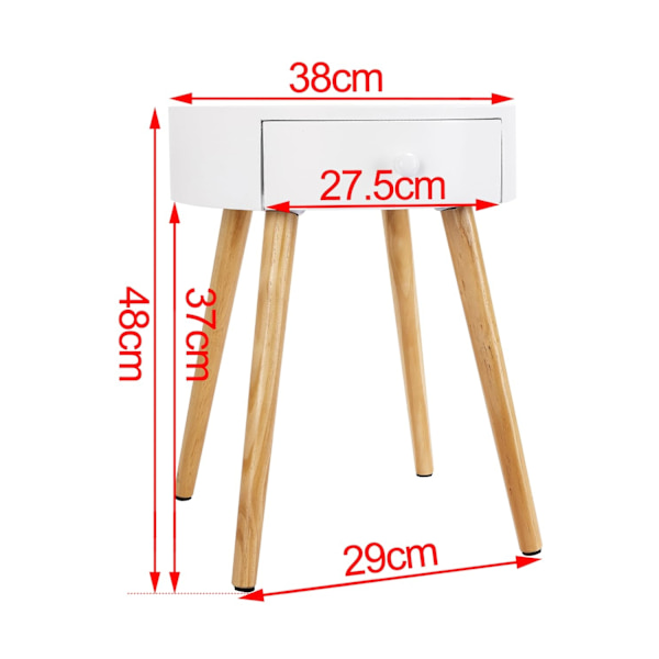 Rootz sengebord - natbord - natbord - accentbord - sidebord - endebord - opbevaringsstativ - hvid - 38x38x48cm