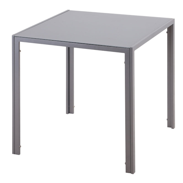 Rootz Spisebord - Køkkenbord - Glasbord - Firkantet bord - Glasplade - Kompakt design - Grå - 75L x 75W x 75H cm