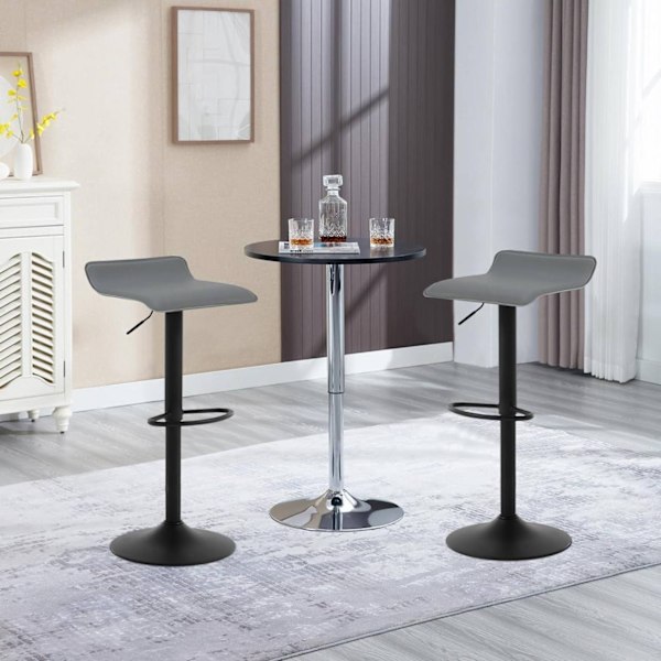 Rootz Barpall - Kökspall - Bänkpall - Ergonomisk sittplats - Stomme i konstläder/metall - Justerbar höjd - 38,5 cm x 39 cm