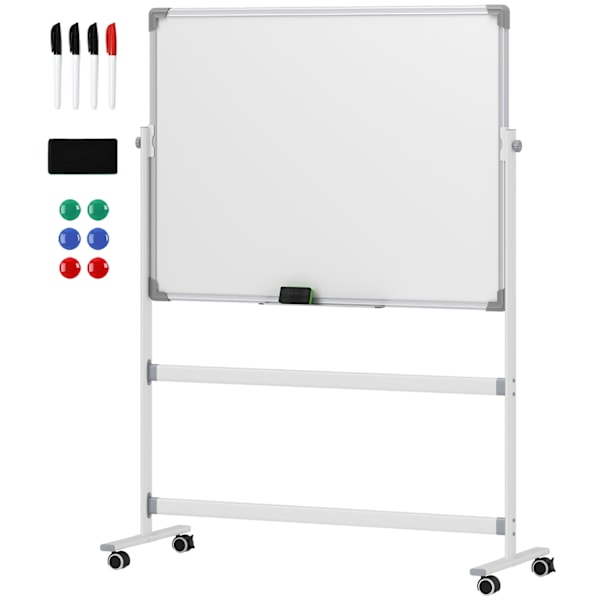 Rootz Mobile Magnet Whiteboard - Rotertable Teaching Board - Writing Display - 360 ° Flexibilitet - 120 x 90 cm