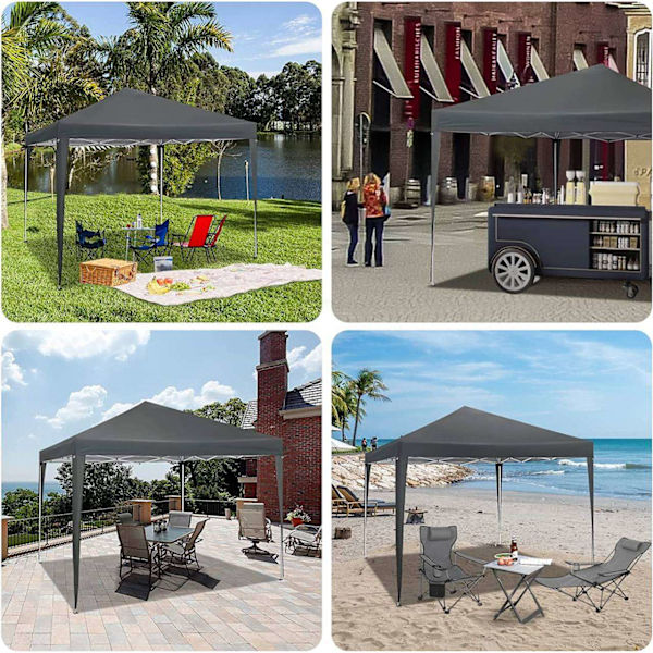 Rootz Premium Outdoor Gazebo - Paviljong - Baldakin - Vattentät - UV-skydd - Enkel installation - 3x3m - Antracit