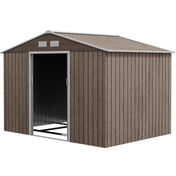 Rootz Tool Shed - Bike Shed - Haveopbevaring - Vejrbestandigt metal - 2,7 m x 1,9 m x 1,9 m - Robust galvaniseret stålkonstruktion