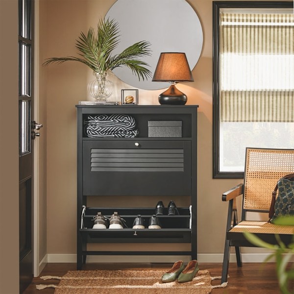Rootz Shoe Storage Cabinet - Shoe Organizer - Shoe Rack - Wall Mountable Stability - 80x108x25cm