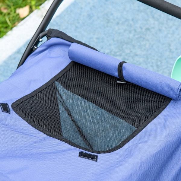 Rootz PawHut Folding Pop Up Hundvagn - Pet Buggy - Hundvagn - Lätt hopfällbar - Gångjärnstak - Stora gummidäck - 111cm x 70cm x 97,5cm - Oxford Polyes