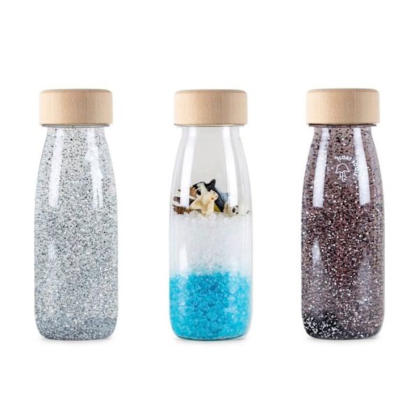 Sensoriska flaskor - PETIT BOUM - Pack Ice - 3 stycken - 14x4 cm - Blandet - 3 månader och uppåt Svart, Silver, Arktisk