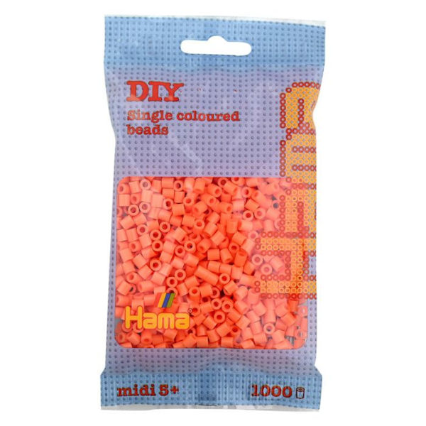 1 000 kpl standardi MIDI helmiä (Ø5 mm) Aprikoosi Oranssi