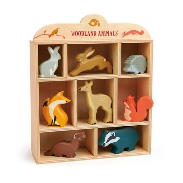 Tender Leaf Toys Animals Display Hylla Set 1st - Woodland