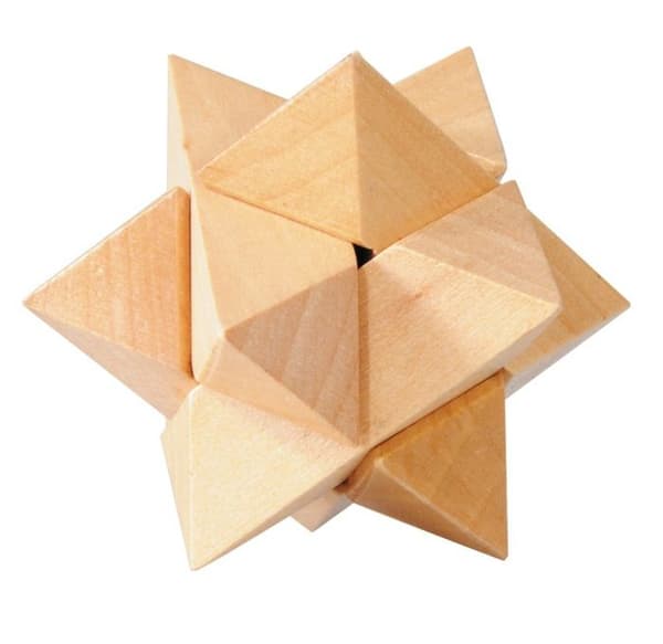 Fridolin - Mini træ puslespil Stjerne Beige