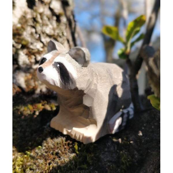 Wudimals - Raccoon Figure - K-PLAY Grå