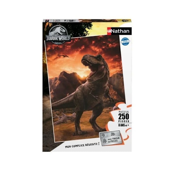 JURASSIC WORLD 3 - Palapeli 250 palasta - Tyrannosaurus rex - Nathan Flerfärgad