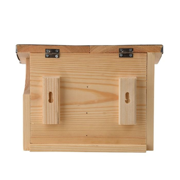 Dubbel ekorrmatare - L 17,6 x b 25,3 x H 18,7 cm - Trä kastanj